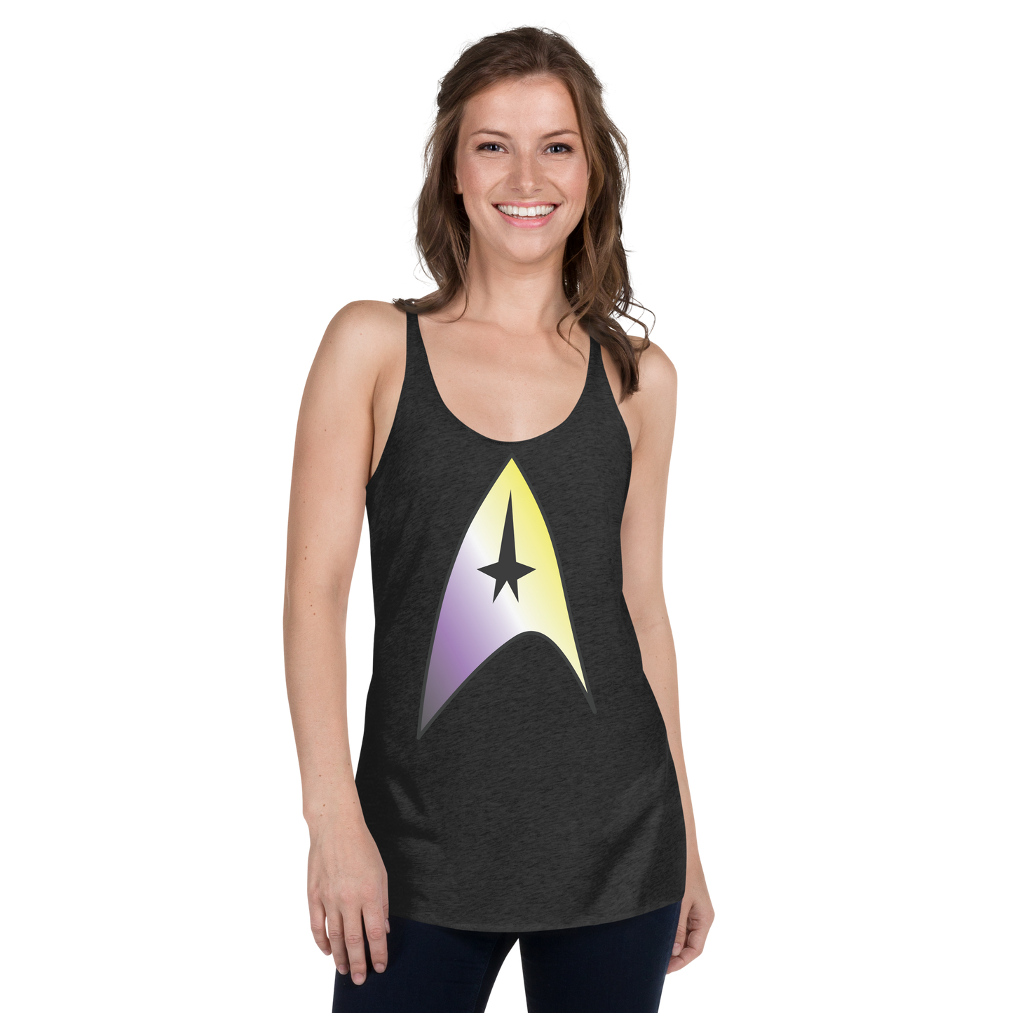 Starfleet Insignia - Non-binary Pride Women's Racerback Tank