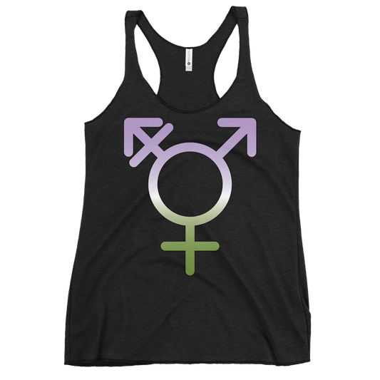 Transgender Symbol - Genderqueer Pride Women's Racerback Tank