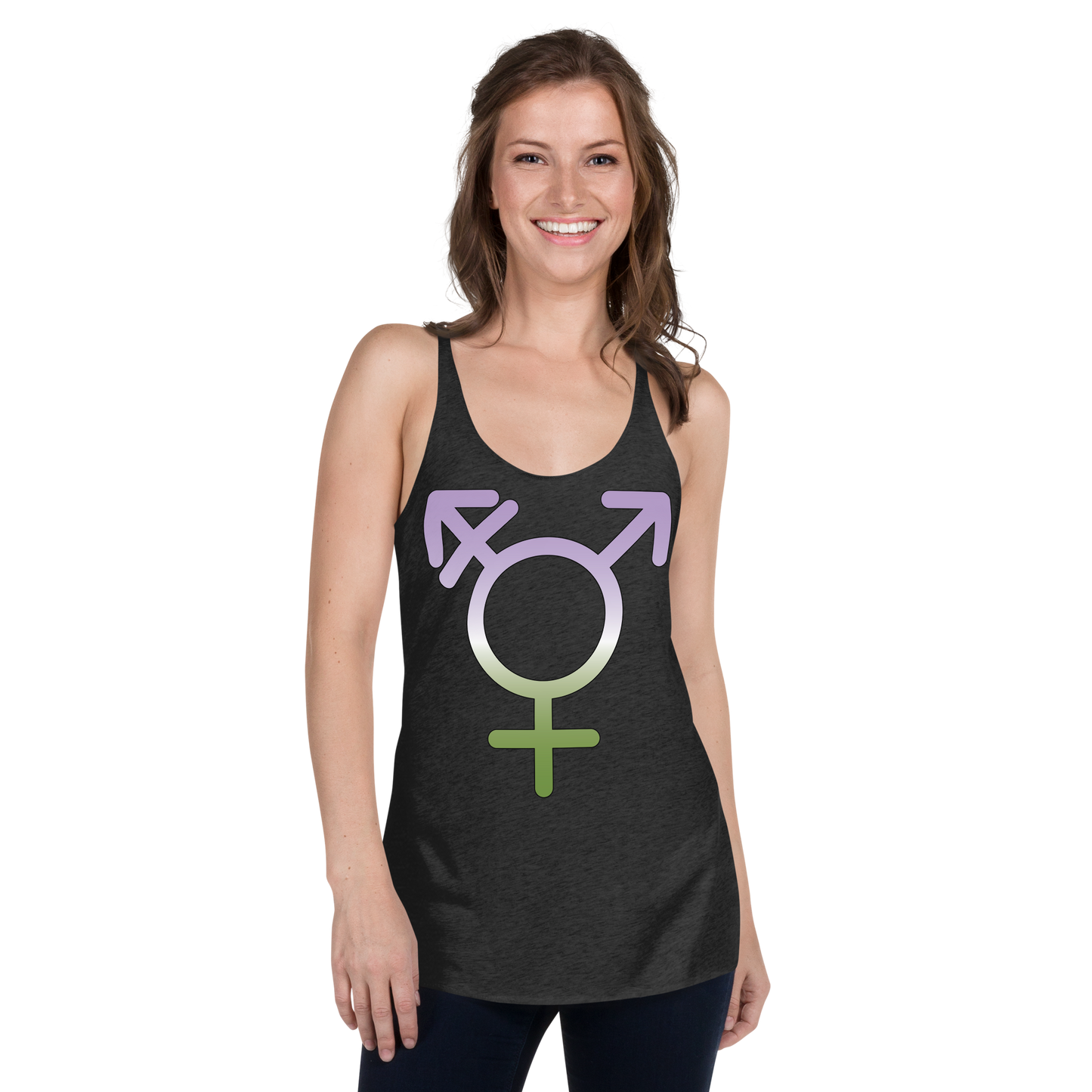 Transgender Symbol - Genderqueer Pride Women's Racerback Tank