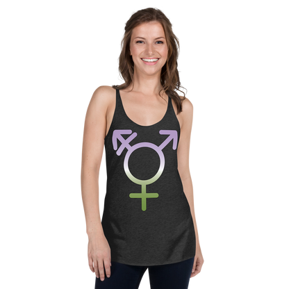 Transgender Symbol - Genderqueer Pride Women's Racerback Tank