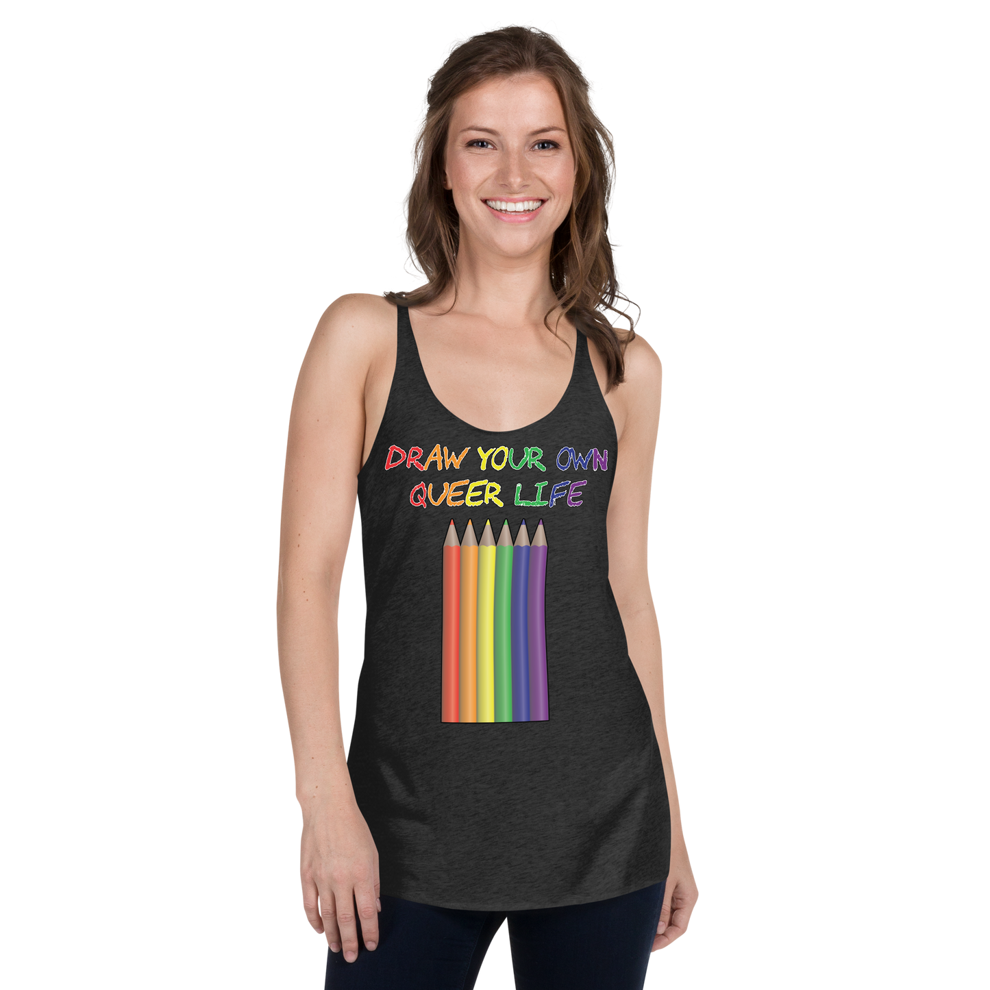 Draw Your Own Queer Life Women's Racerback Tank