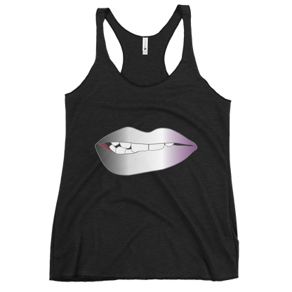 Biting Lips - Asexual/Demisexual Pride - Gradient Women's Racerback Tank