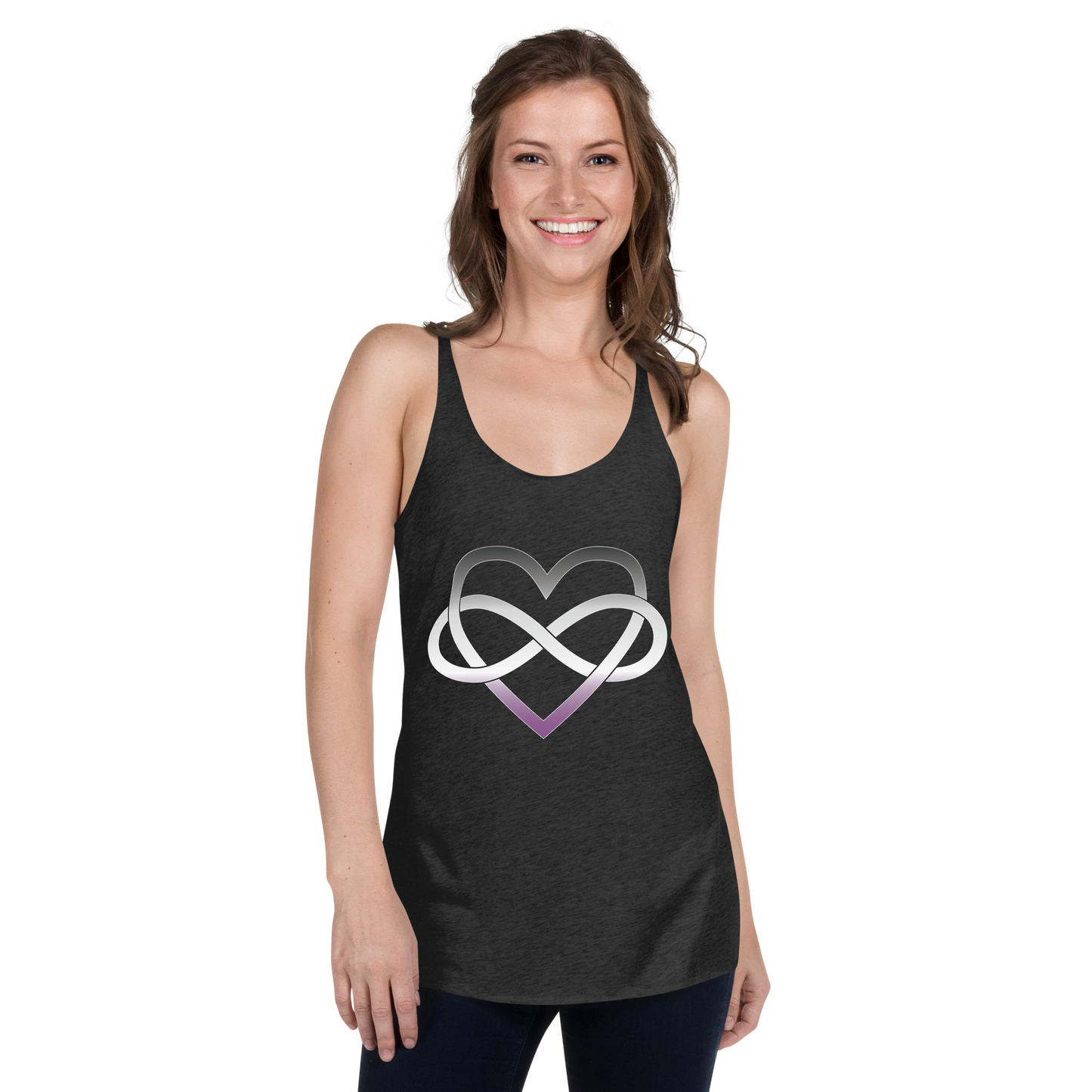 Polyamory Infinity Heart - Asexual/Demisexual Women's Racerback Tank