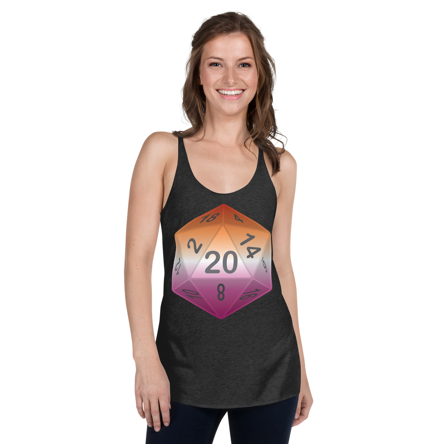 Pride Dice - Lesbian Women's Racerback Tank