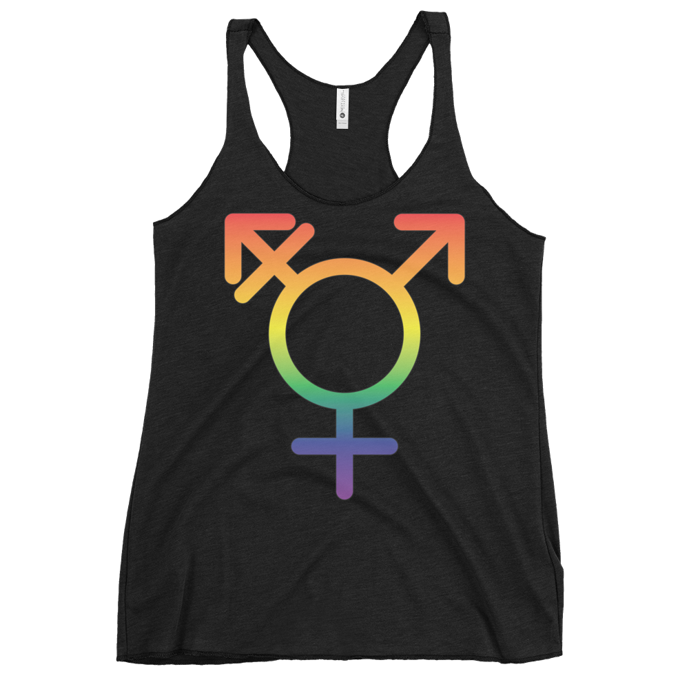 Transgender Symbol - Rainbow Pride Women's Racerback Tank