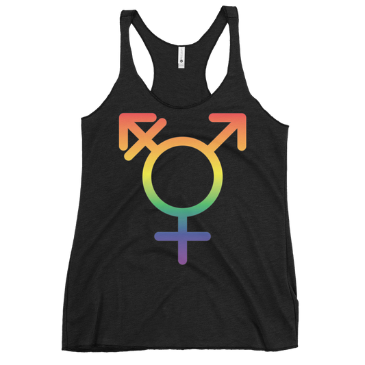 Transgender Symbol - Rainbow Pride Women's Racerback Tank