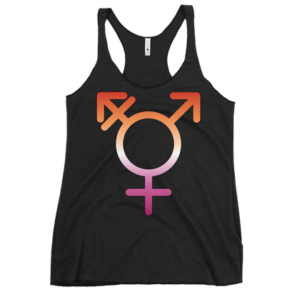 Transgender Symbol - Lesbian Pride Women's Racerback Tank