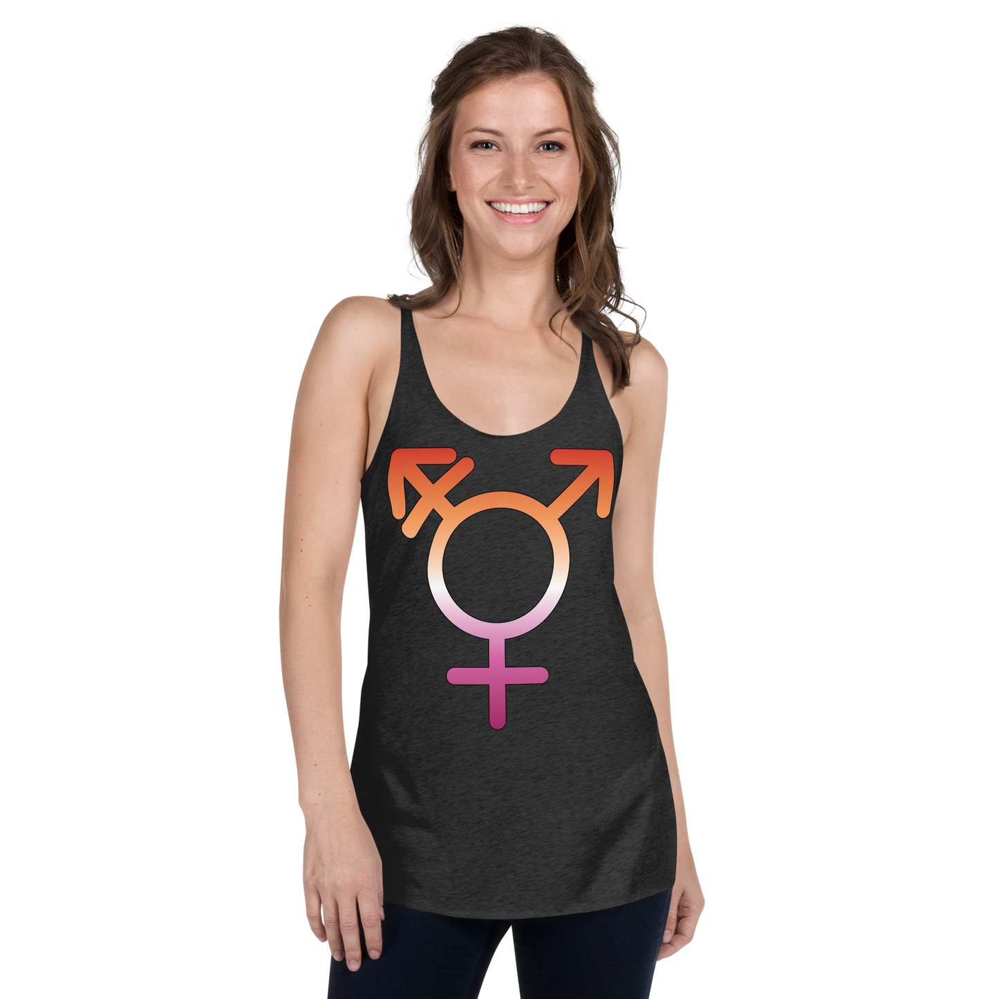 Transgender Symbol - Lesbian Pride Women's Racerback Tank