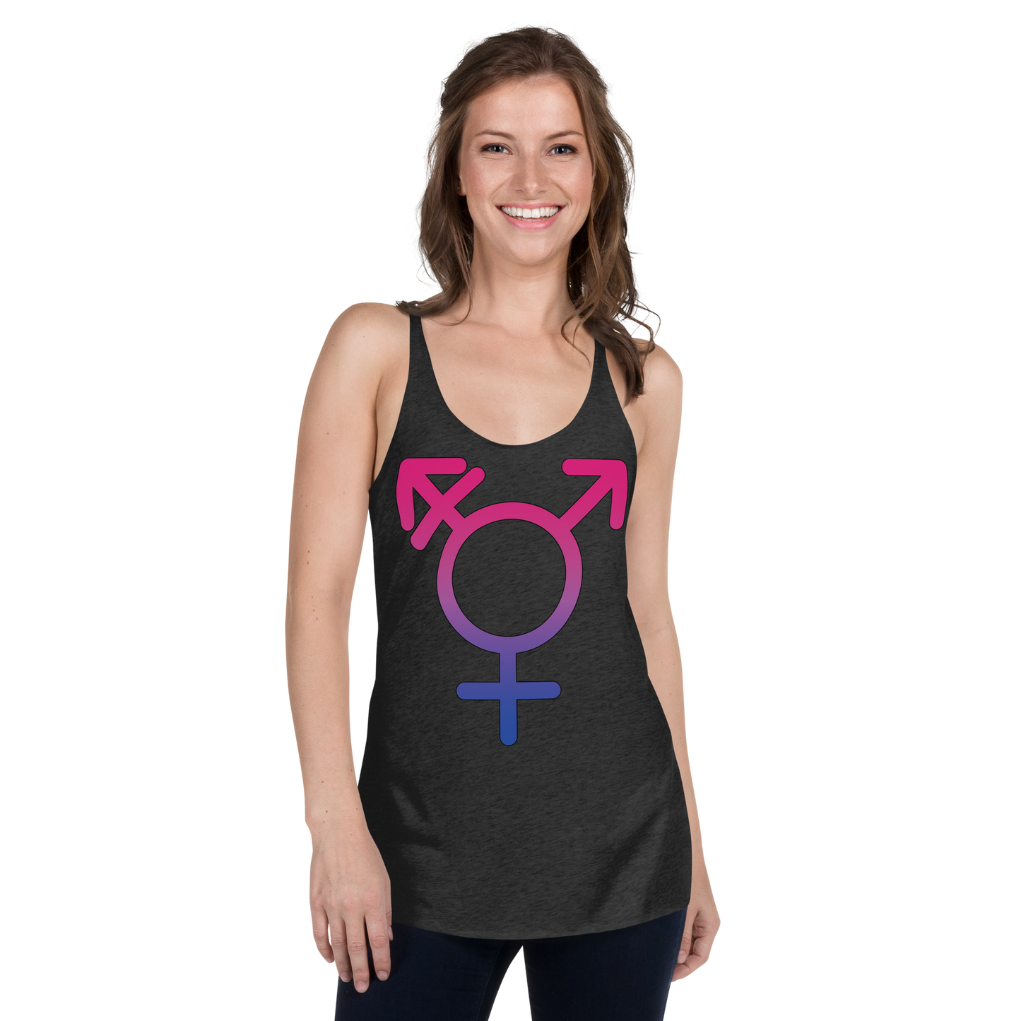 Transgender Symbol - Bisexual Pride Women's Racerback Tank