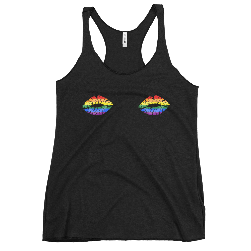 Rainbow Boob Kisses Women's Racerback Tank