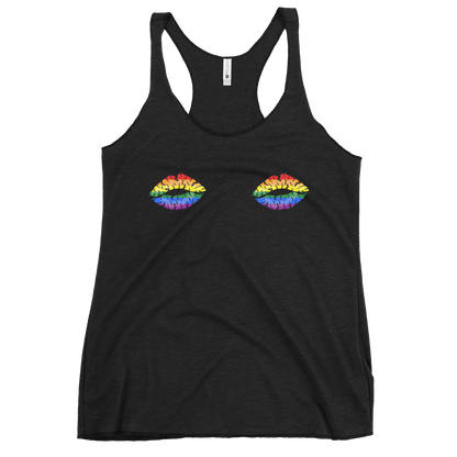 Rainbow Boob Kisses Women's Racerback Tank