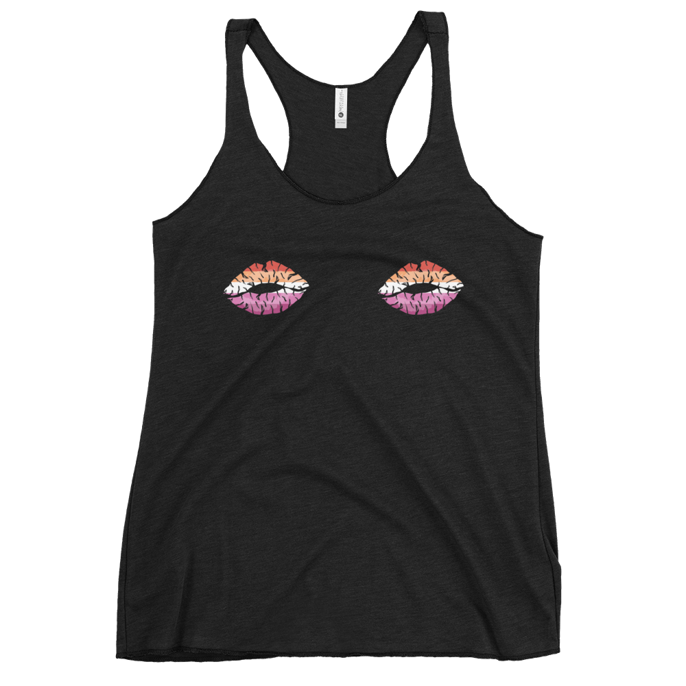 Lesbian Boob Kisses Women's Racerback Tank