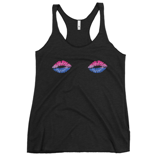 Bi Boob Kisses Women's Racerback Tank