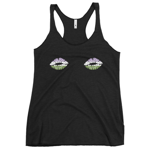 Genderqueer Boob Kisses Women's Racerback Tank