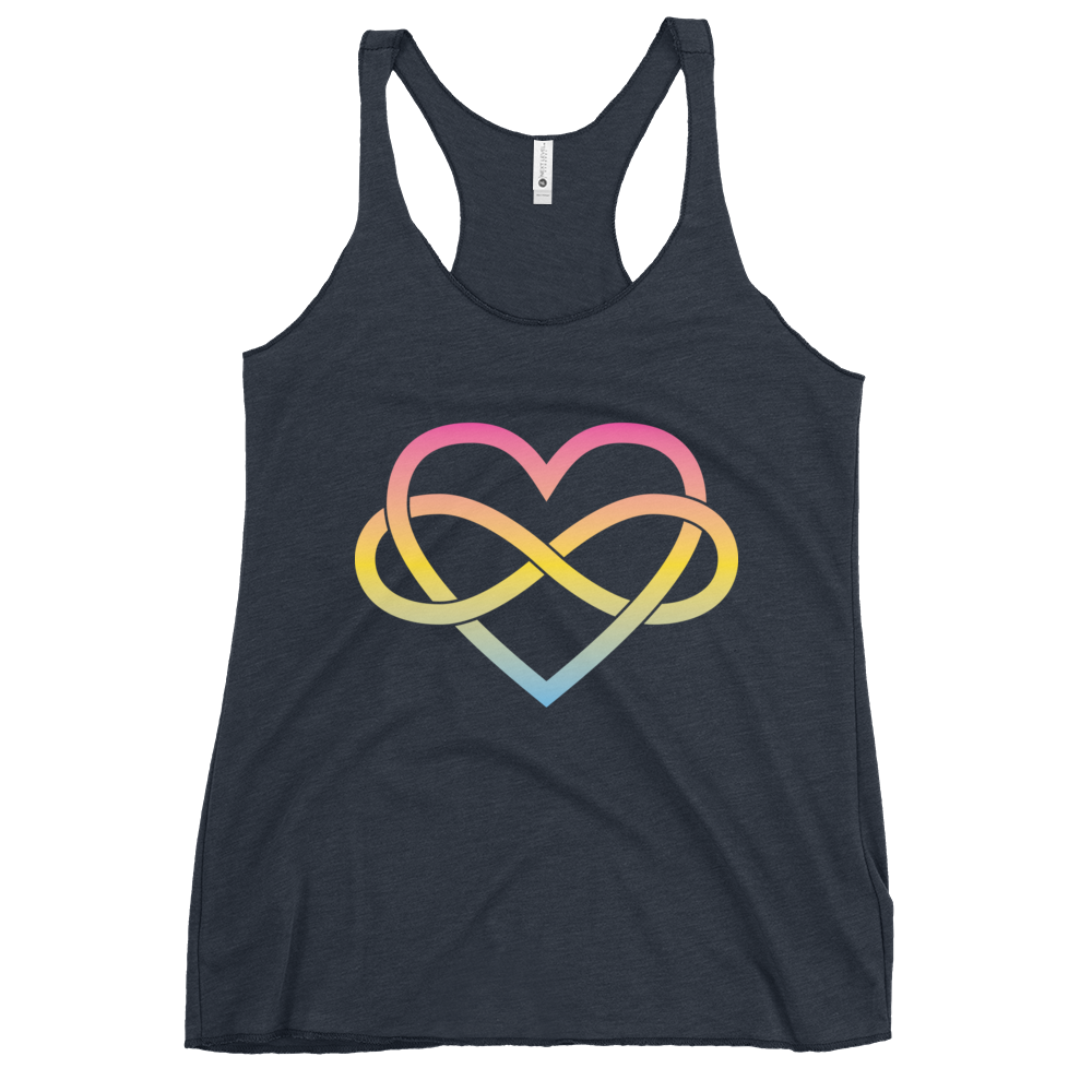 Polyamory Infinity Heart - Pansexual Women's Racerback Tank