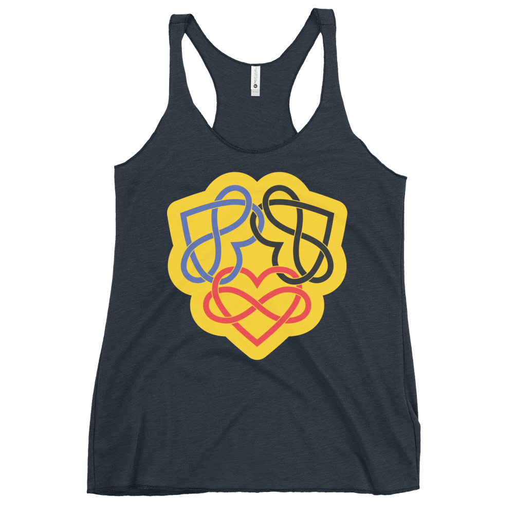 Poly Infinity Hearts Interlocked Women's Racerback Tank