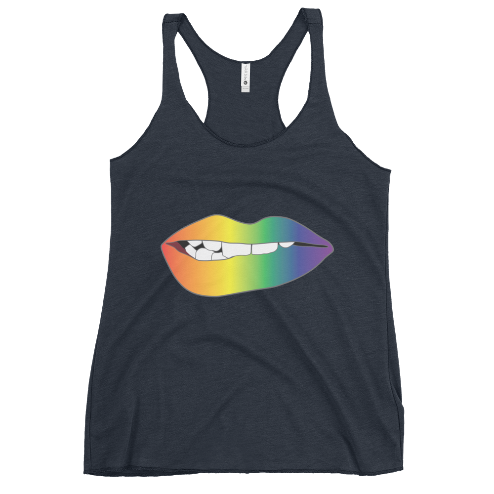 Biting Lips - Rainbow Pride - Gradient Women's Racerback Tank