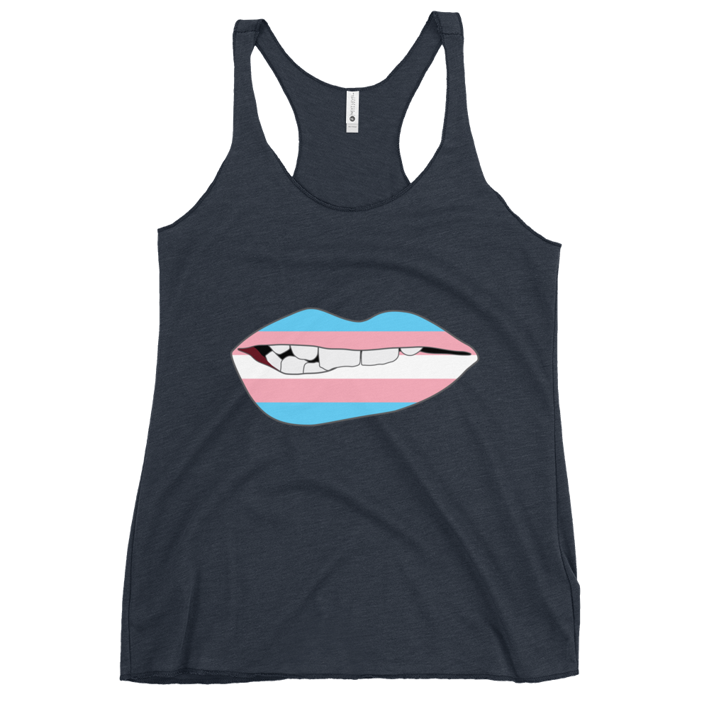 Biting Lips - Transgender Flag Women's Racerback Tank