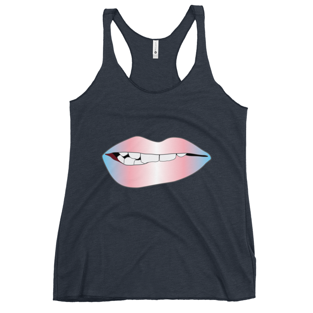 Biting Lips - Transgender Pride - Gradient Women's Racerback Tank