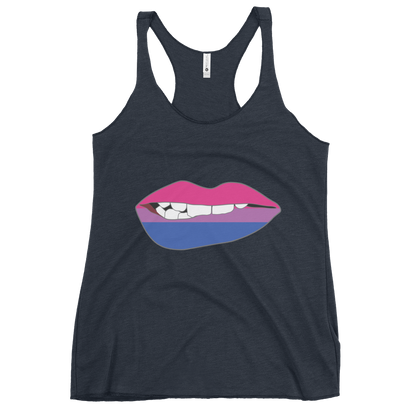 Biting Lips - Bisexual Flag Women's Racerback Tank