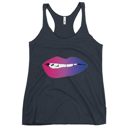 Biting Lips - Bisexual Pride - Gradient Women's Racerback Tank