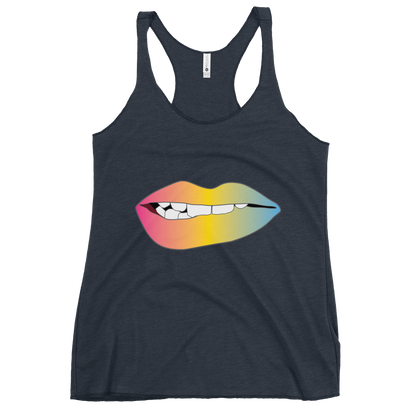 Biting Lips - Pansexual Pride - Gradient Women's Racerback Tank