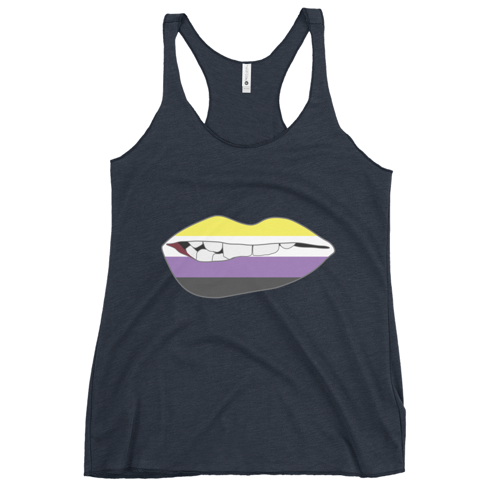 Biting Lips - Non-binary Flag Women's Racerback Tank