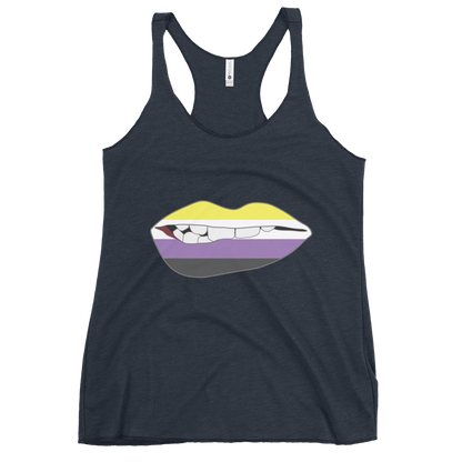 Biting Lips - Non-binary Flag Women's Racerback Tank