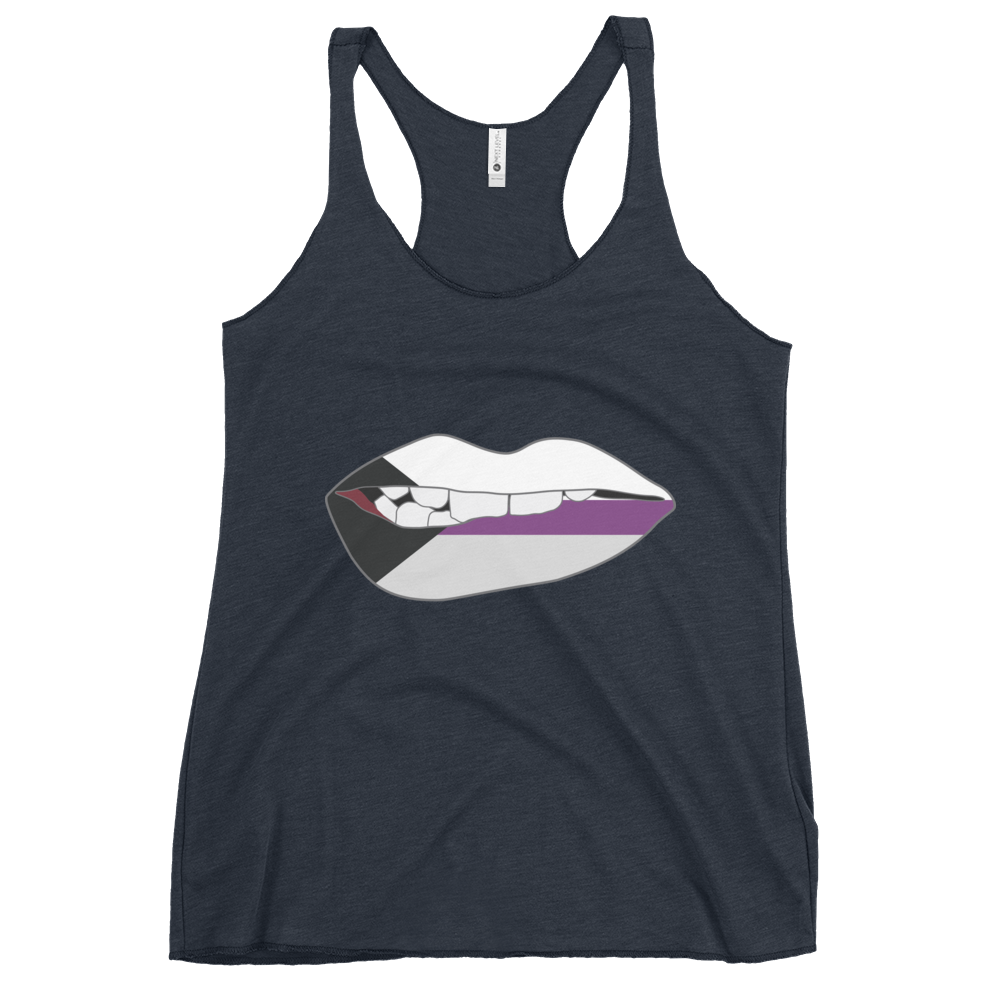 Biting Lips - Demisexual Flag Women's Racerback Tank