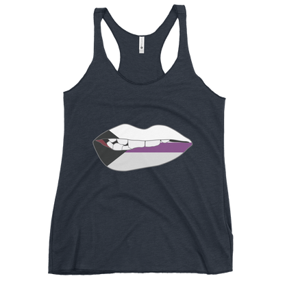 Biting Lips - Demisexual Flag Women's Racerback Tank