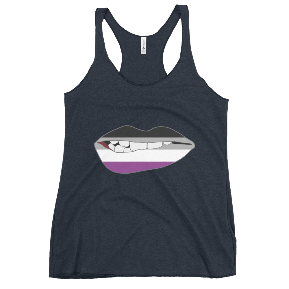 Biting Lips - Asexual Flag Women's Racerback Tank