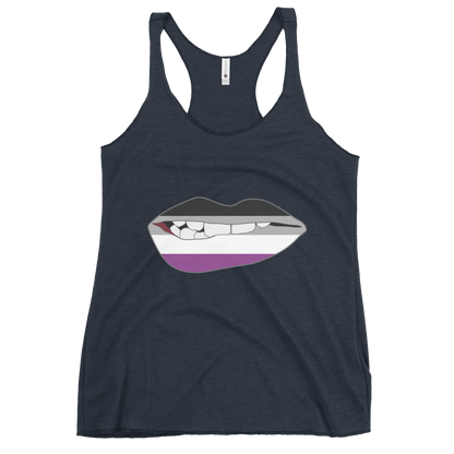 Biting Lips - Asexual Flag Women's Racerback Tank