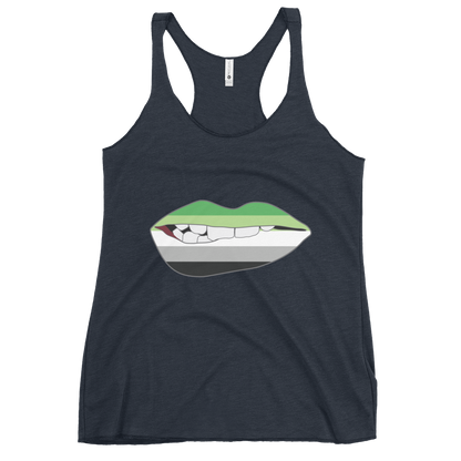 Biting Lips - Aromantic Flag Women's Racerback Tank