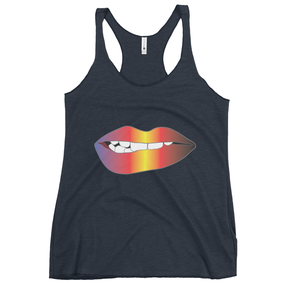 Biting Lips - Polyamory Pride - Gradient Women's Racerback Tank