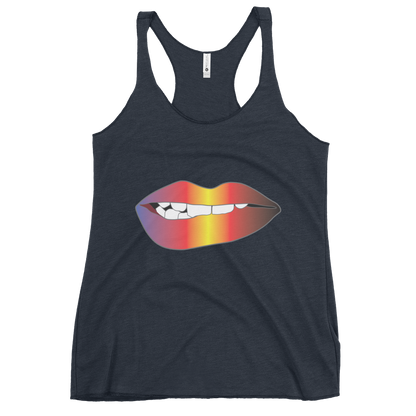 Biting Lips - Polyamory Pride - Gradient Women's Racerback Tank