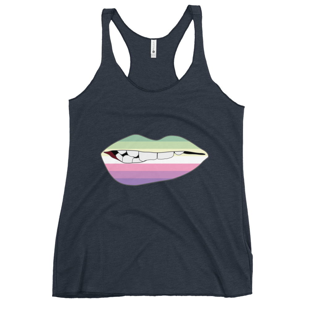 Biting Lips - Genderfae Flag Women's Racerback Tank