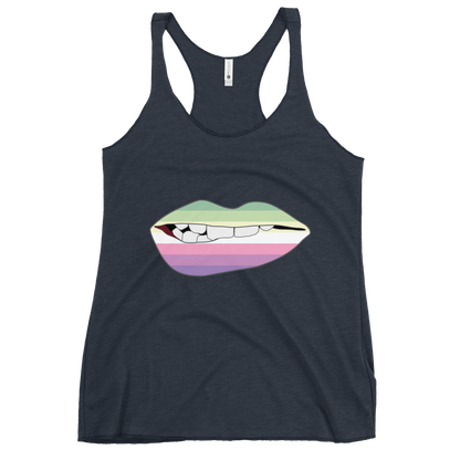 Biting Lips - Genderfae Flag Women's Racerback Tank