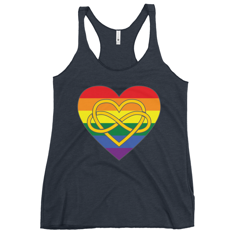 Polyamory Infinity Heart Rainbow Pride Women's Racerback Tank