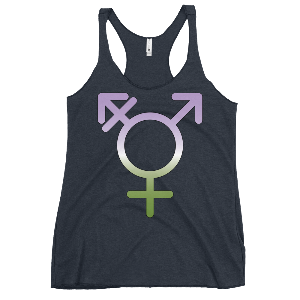 Transgender Symbol - Genderqueer Pride Women's Racerback Tank