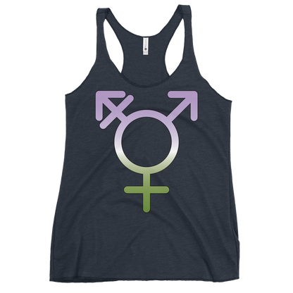 Transgender Symbol - Genderqueer Pride Women's Racerback Tank