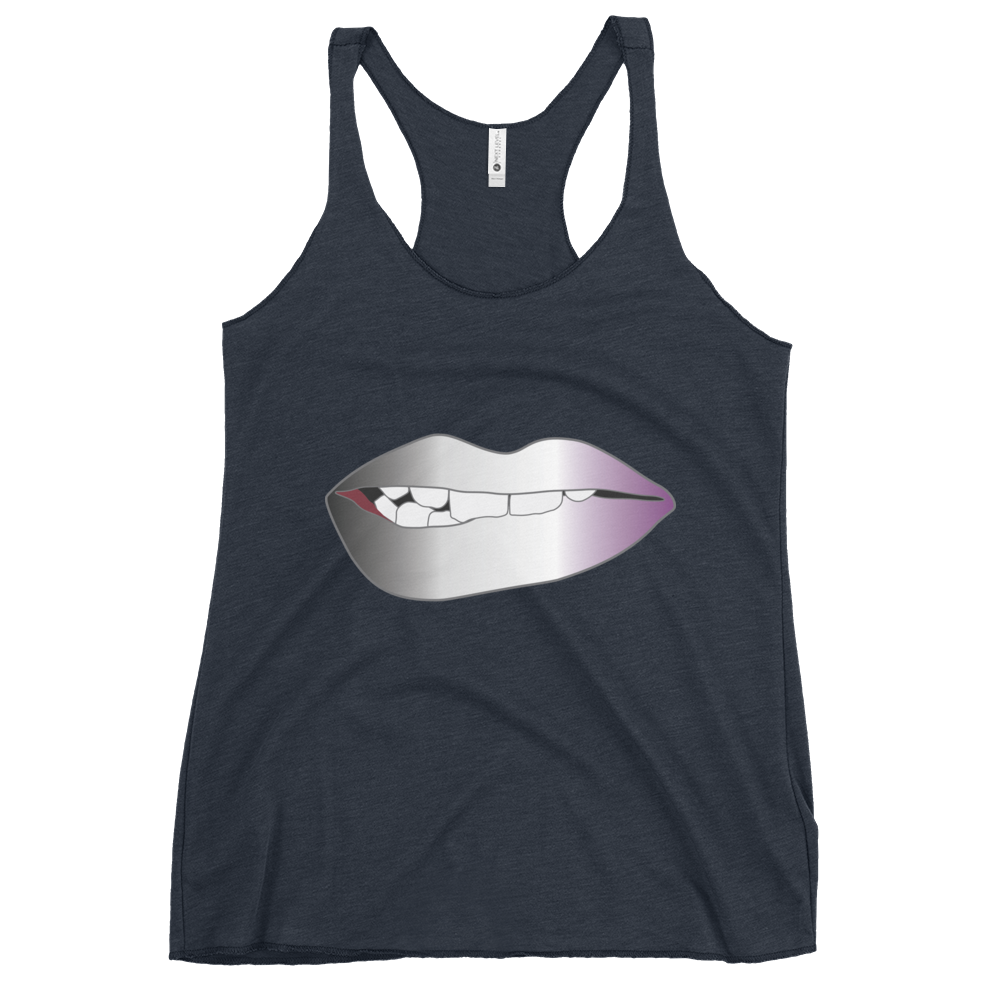 Biting Lips - Asexual/Demisexual Pride - Gradient Women's Racerback Tank