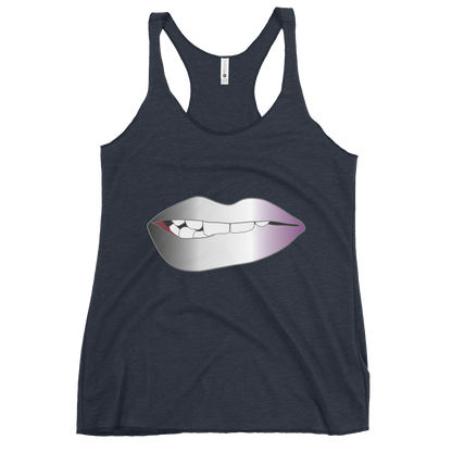 Biting Lips - Asexual/Demisexual Pride - Gradient Women's Racerback Tank