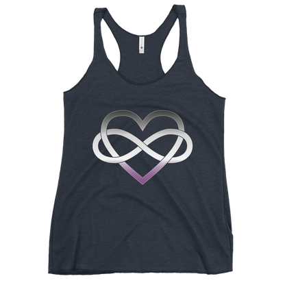 Polyamory Infinity Heart - Asexual/Demisexual Women's Racerback Tank