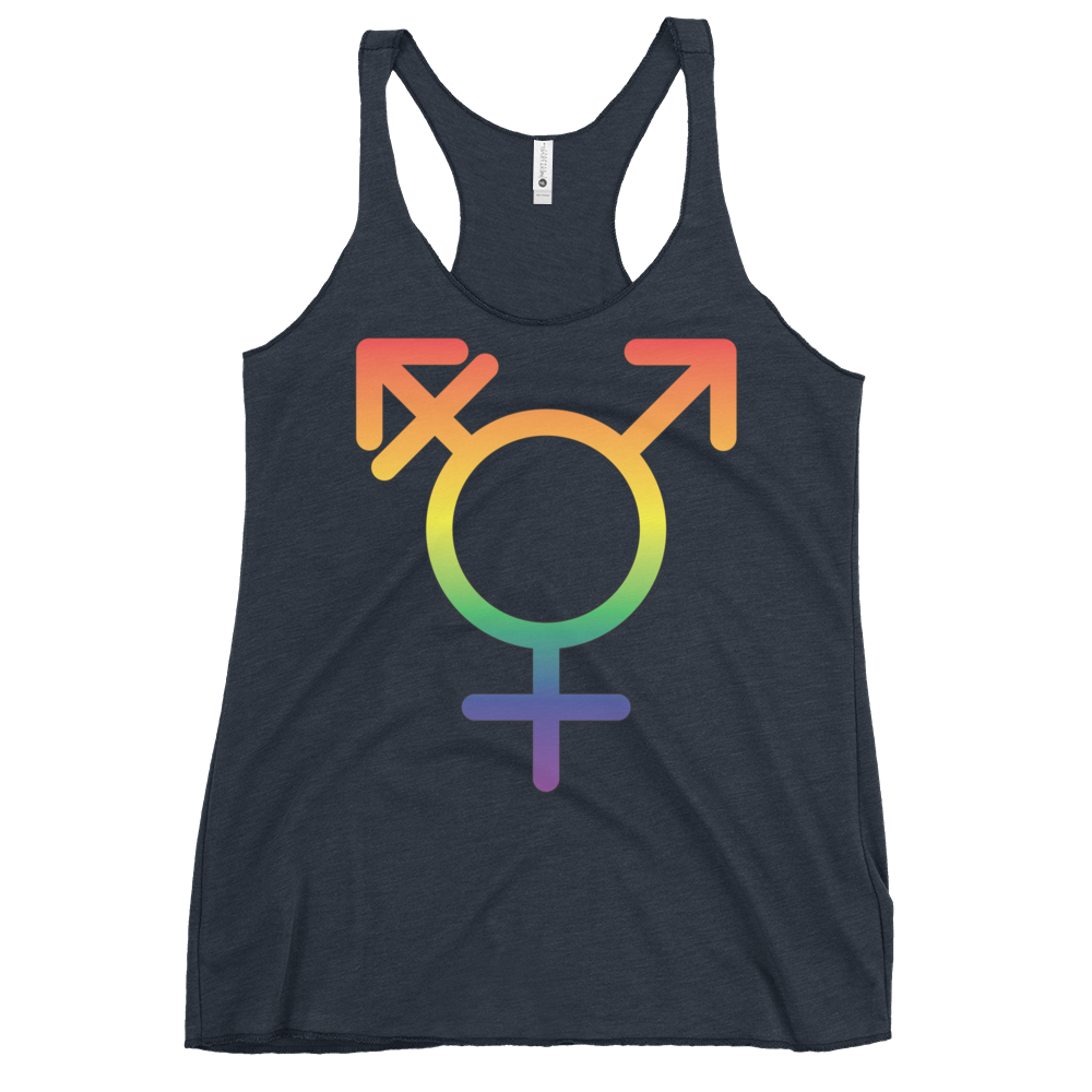 Transgender Symbol - Rainbow Pride Women's Racerback Tank