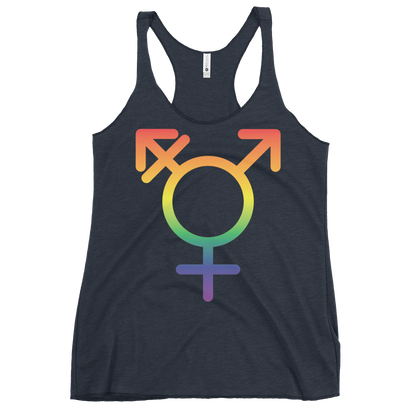 Transgender Symbol - Rainbow Pride Women's Racerback Tank