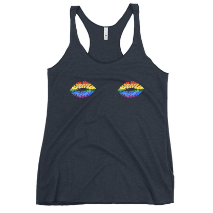 Rainbow Boob Kisses Women's Racerback Tank