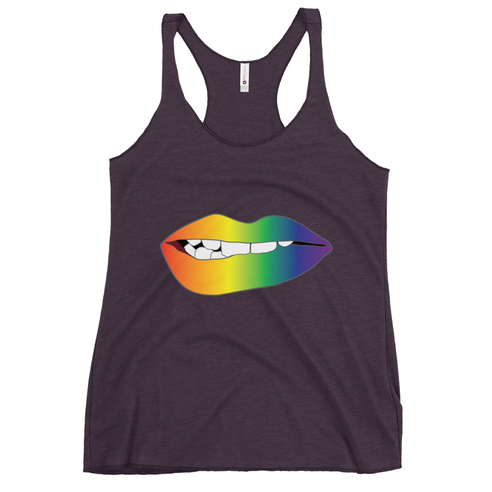 Biting Lips - Rainbow Pride - Gradient Women's Racerback Tank