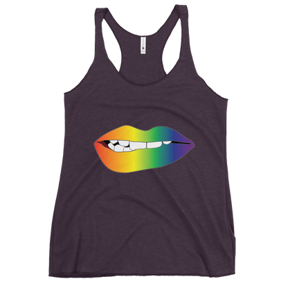 Biting Lips - Rainbow Pride - Gradient Women's Racerback Tank