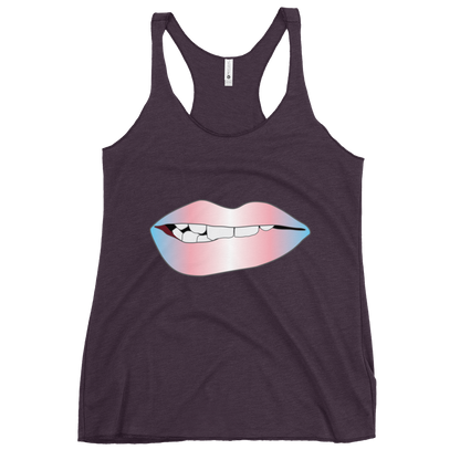 Biting Lips - Transgender Pride - Gradient Women's Racerback Tank