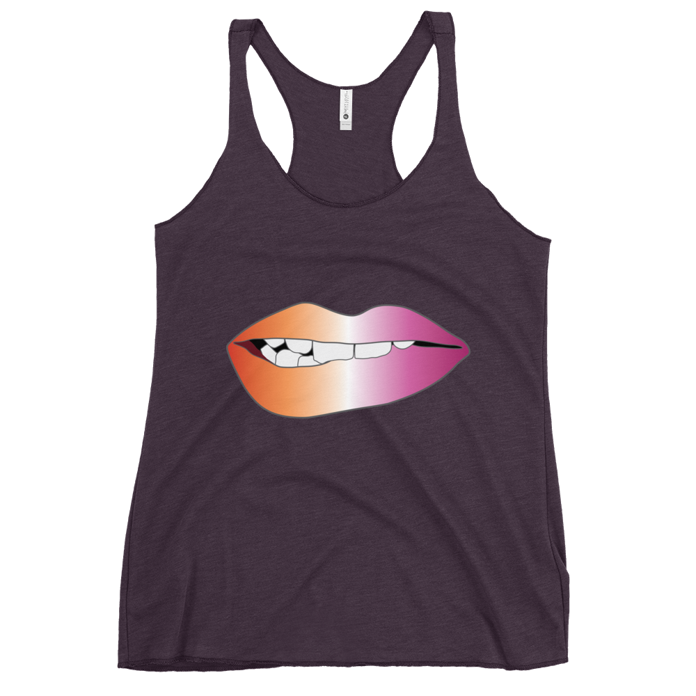 Biting Lips - Lesbian Pride - Gradient Women's Racerback Tank